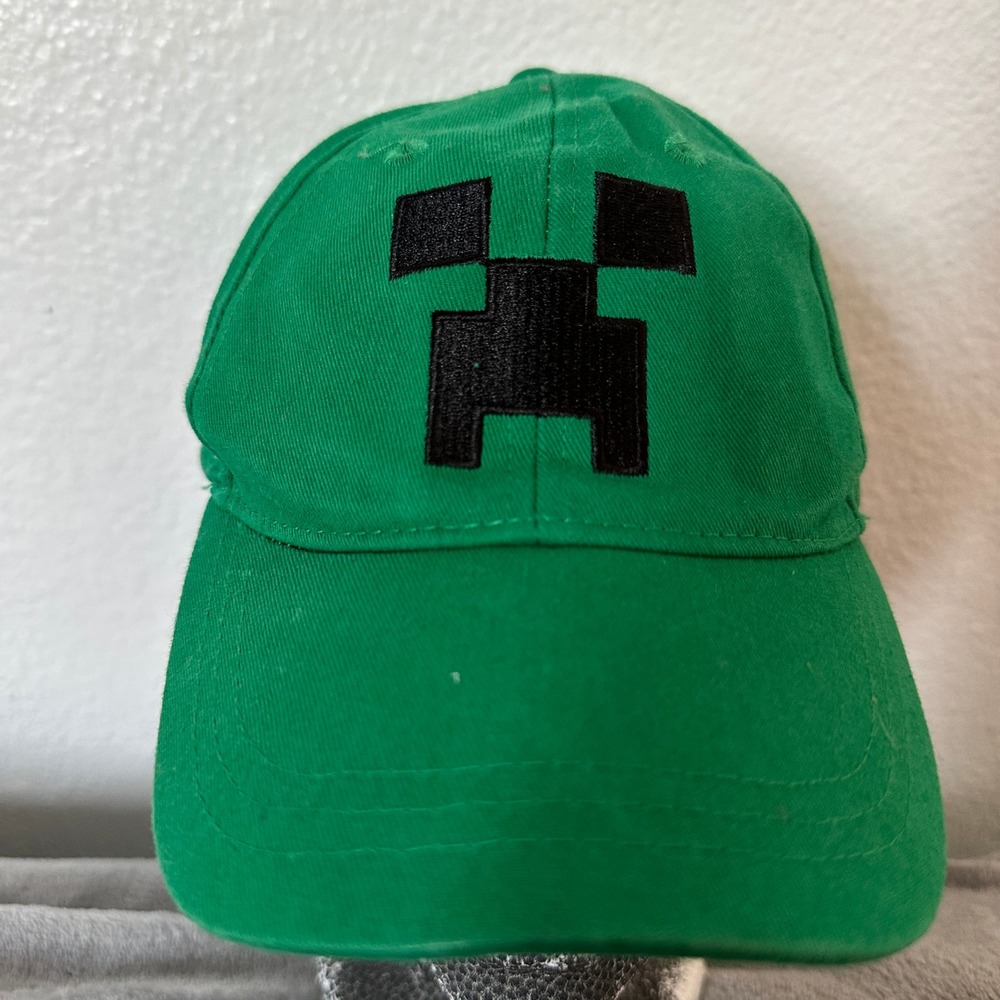 Jinx Youth Minecraft Creeper Snapback Hat OSFM Green Embroidered Cotton